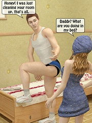 3d artwork with son stuffing his gorgeous redhead mom in a tub